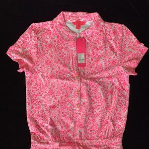 Lilly Pulitzer- Gorgie Romper (Pink Shandy Invest A Gator)